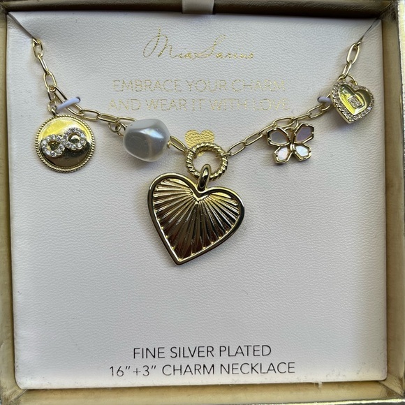 Women’s Necklace,Gold And Heart Charm Necklace